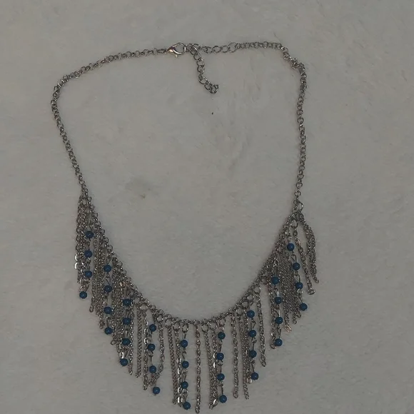 5/$12 Chic Silver Necklace with Blue Accents - Picture 5 of 5